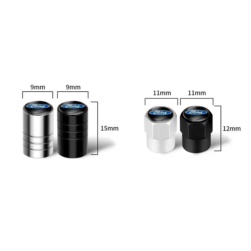 Naklejka na samochód 4 szt. Nakrętki na wentyle opon samochodowych Metalowe Nakrętki na wentyle powietrza kół do Forda Focus 2 3 Fiesta Ranger Mondeo Kuga Musta