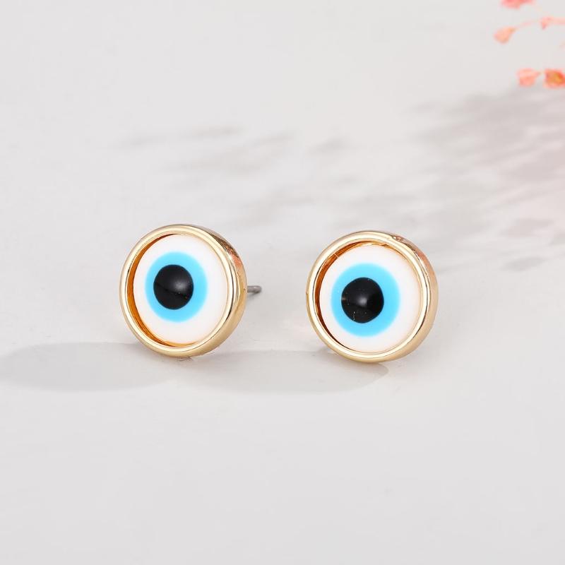 1 Paar für Evil Eye Ohrstecker Türkische Blaue Augen Amulett Ohrringe Teufelsauge zum Schutz Ohrring für Damen Glücksbringer J