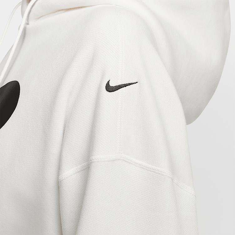 Nike Sportswear Logo Pattern Casual Comfortable Hoodie Women Hoodies Sail Black FV7778-133