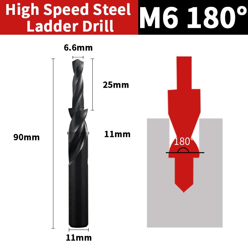 

1PCS Counterbore Twist Step Drill 90/180 Degree Cobalt-containing HSS M3 M4 M5 M6 M8 M10 M12 Metal Drilling Chamfer Step Drill