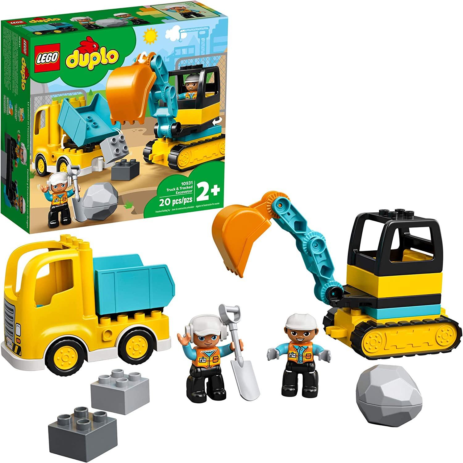 

LEGO DUPLO Town Truck & Track Excavator Construction Vehicle 10931 Игрушка для малышей 2–4 лет, девочки и мальчики, развитие мелкой моторики
