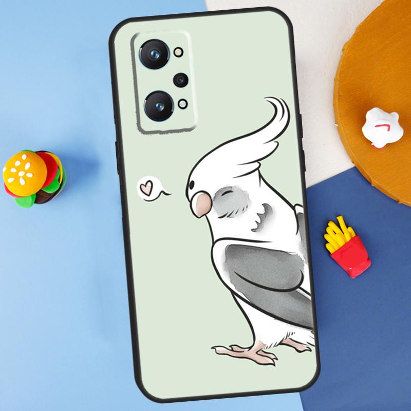 Cartoon Animal Chubby Cockatiel For Realme GT7 Pro GT 6T 6 5 C67 C61 C55 C53 C51 C21Y C25S C75 10 11 12 13 14 Pro Plus Case