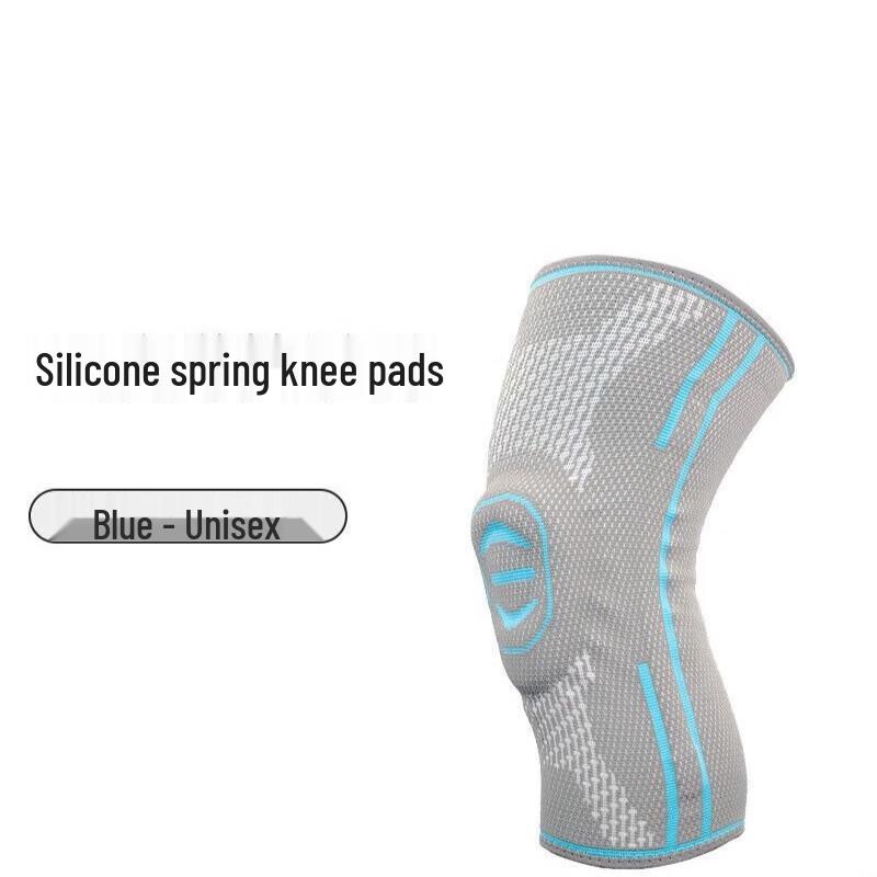 Knitted Sports Knee Brace with Silicone and Spring Support