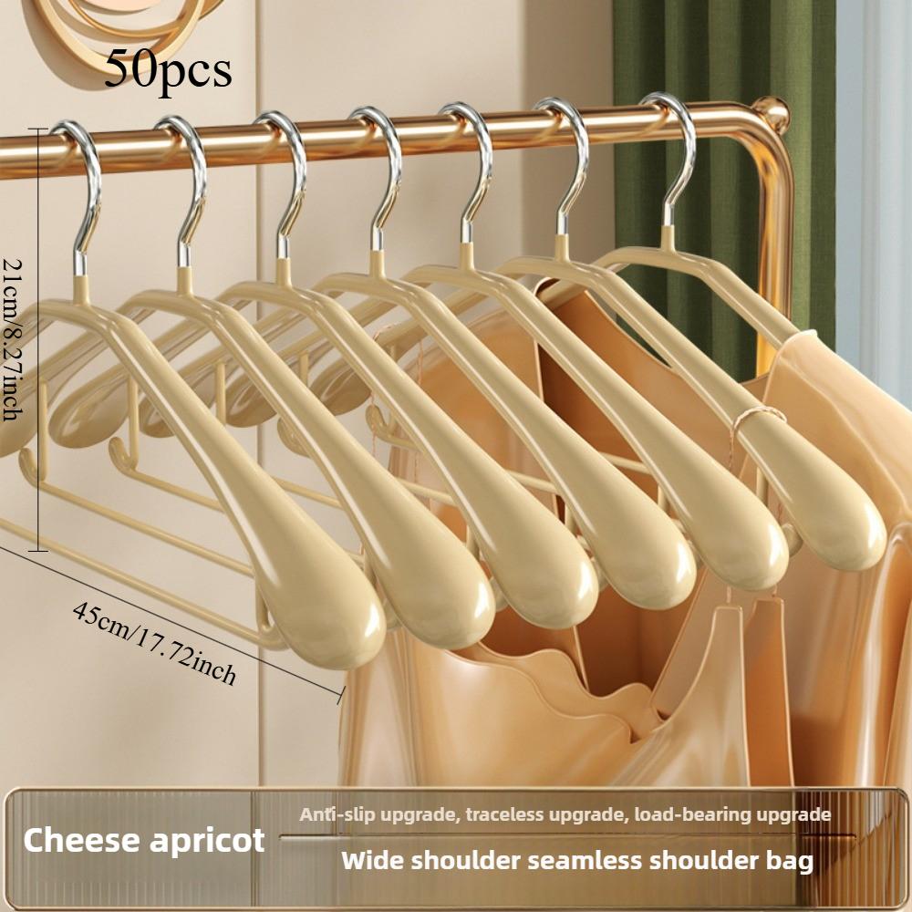 3pcs/5pcs/10pcs/30pcs/50pcs Wide Shoulder Seamless Hanger, Anti Slip, Strong Load-bearing, Suitable for Both Dry and Wet Use
