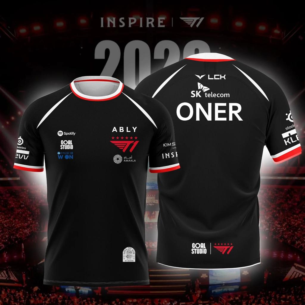 2026 Neues T1 Esports Team Trikot FAKER FAN Herren und Damen Sommer Freizeit Kurzarm für Gaming-Enthusiasten
