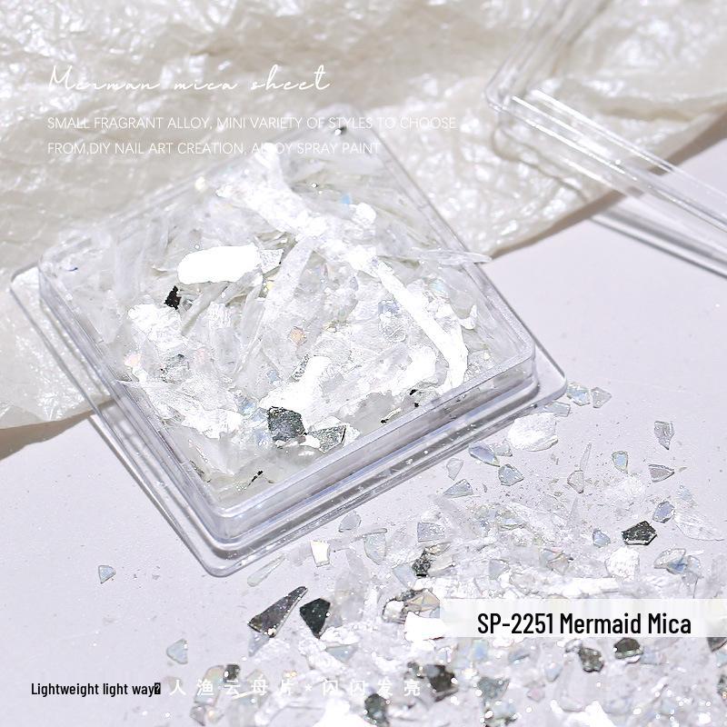 

Русалочьи переливающиеся ультратонкие мика хлопья для нейл-арта