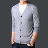 Spring Autumn Black Handsome Fashion Knitted Cardigan Middle-aged Men Korean Jacket Button Loose Sweater Trend