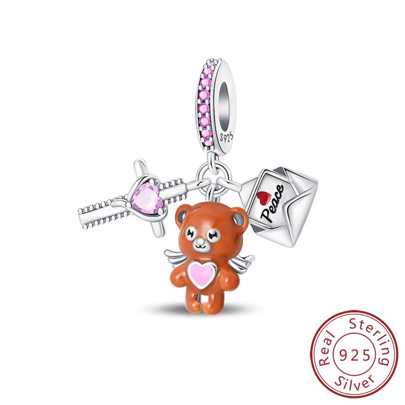 S Copper Charms Pendant Capybara Sausage Dog Animal Safety Chain Beads Fit Original Bracelet Women Jewelry