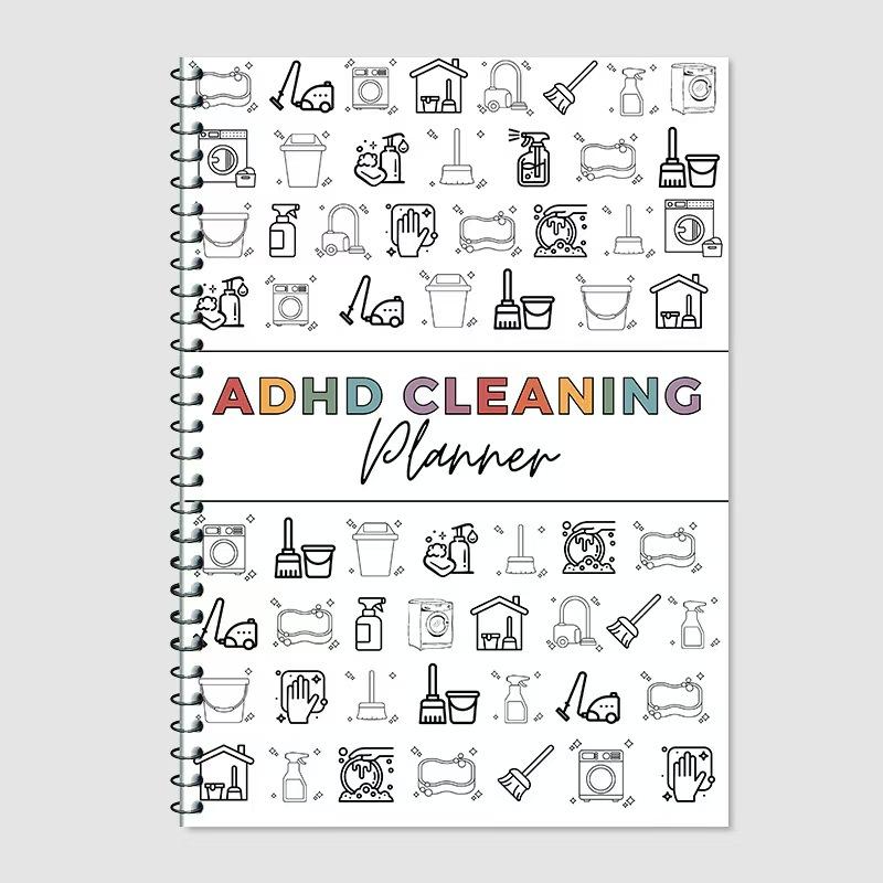 ADHD Cleaning Planner- A4 Size Daily Schedule & focus Checklist Notebook for Home Office & Dorm Use Durable Stationery Essential - Planner Book разноцветный