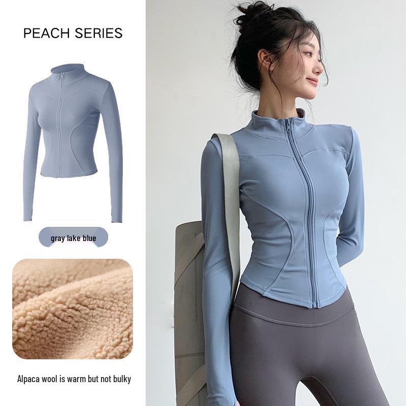 Women's Slim-Fit Fleece-Lined Running Jacket - Autumn/Winter 2025 Yoga & Fitness Long Sleeve.