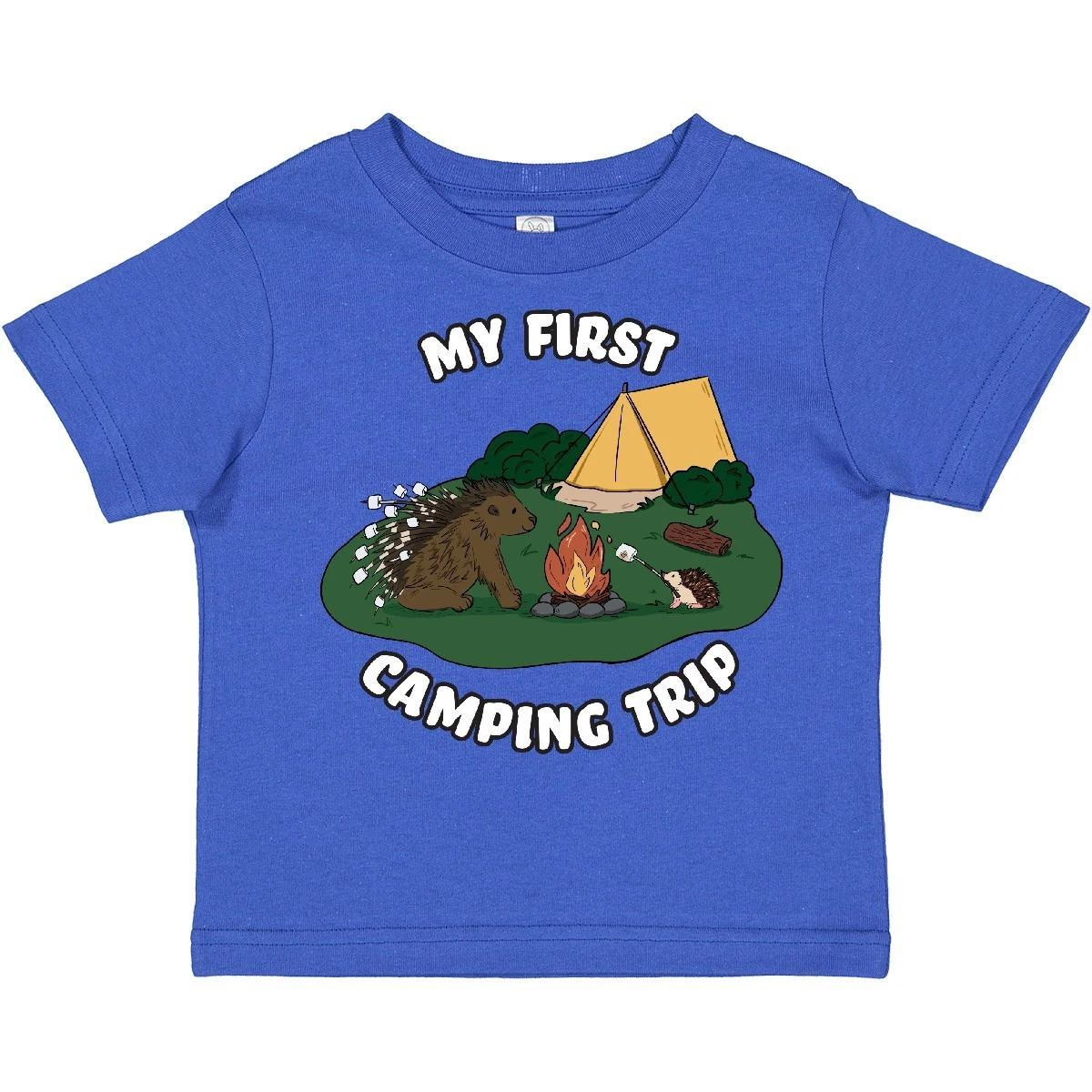 Inktastic My First Camping Trip-Camping Hedgehog Toddler T-Shirt I Heart Trip 140