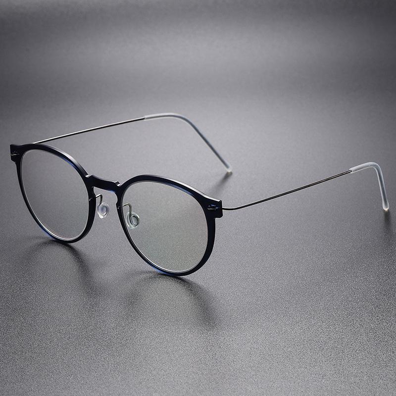 Ultra-Light Pure Titanium Eyeglasses Frame with Transparent Nylon for Myopia – Fashionable and Versatile Design (Model 6603)