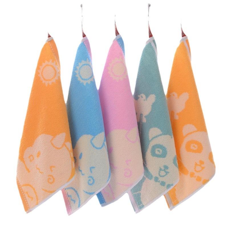 Cotton Cartoon Baby Small Square Towel, Pure Cotton Terry Children'S Face Washing Small Towel, Kindergarten Baby Face Washing Saliva Towel
