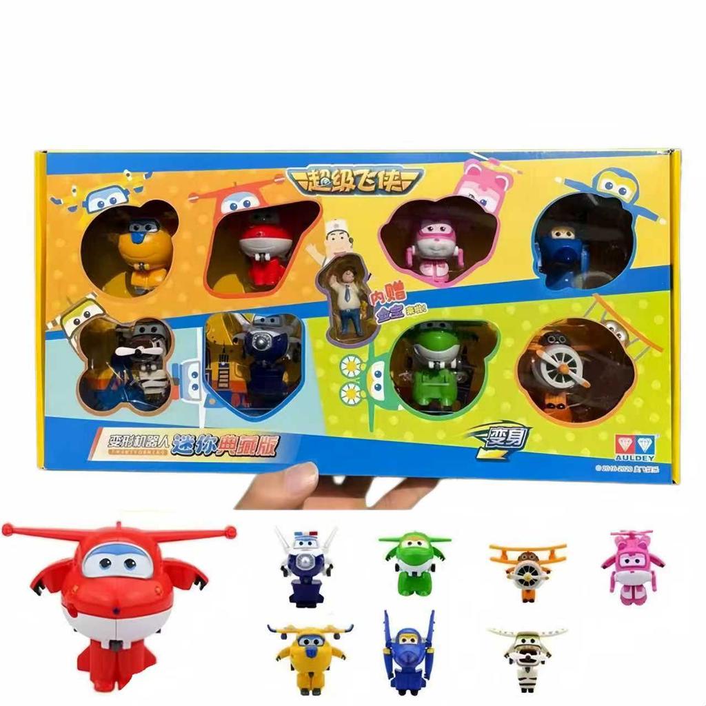 Super Wings 14-Pack Transforming Toys 2 Inch Airplane Collector Character with Dinosaur Mini Action Figure Kids Gift