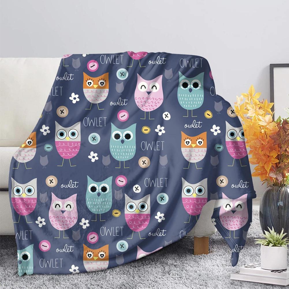 Owl Flannel Throw Blanket Super Soft Lightweight Fleece Blanket Gift for Teenage Girl for Bed Sofa Couch Blanket King Queen Size