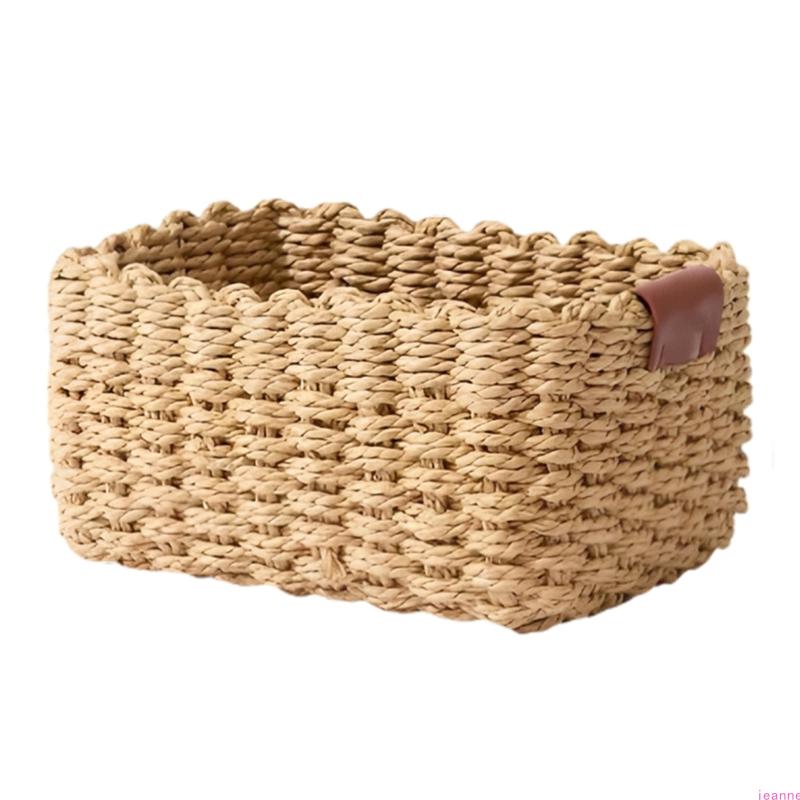 Multipurpose Handwoven Paper Fiber Basket Stylish Storage Bin For Living Room Bedroom Kitchen Supplies