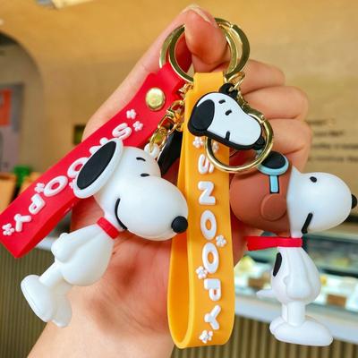 Snoopys Cute Doll Keychain On The Phone Pendent Silicone Car Couple Keychain for Bags Pendant Creative Keychain Christmas Gift