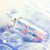 420ml Water Cup with Straw Double Wall Heat Insulated BPA Free Leak-proof Drinkware Plastic Mermaid Pattern Sippy Cup for School