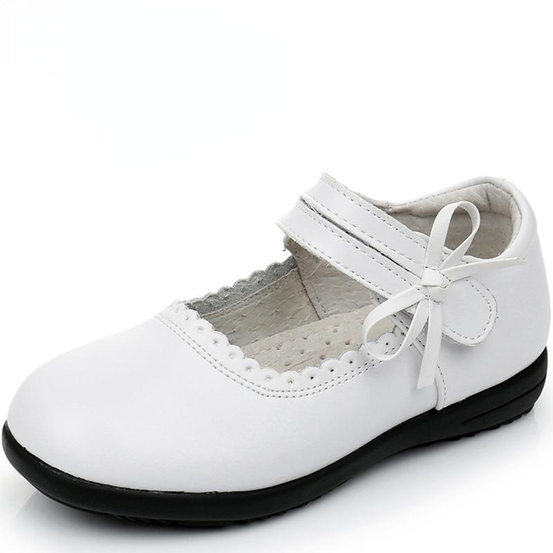 

Children Girls Princess Shoes School Performance Shoes Kid Flat Sole Non-slip Sandals Soft Bottom Velcro Mary Jane Uniform Shoes 36