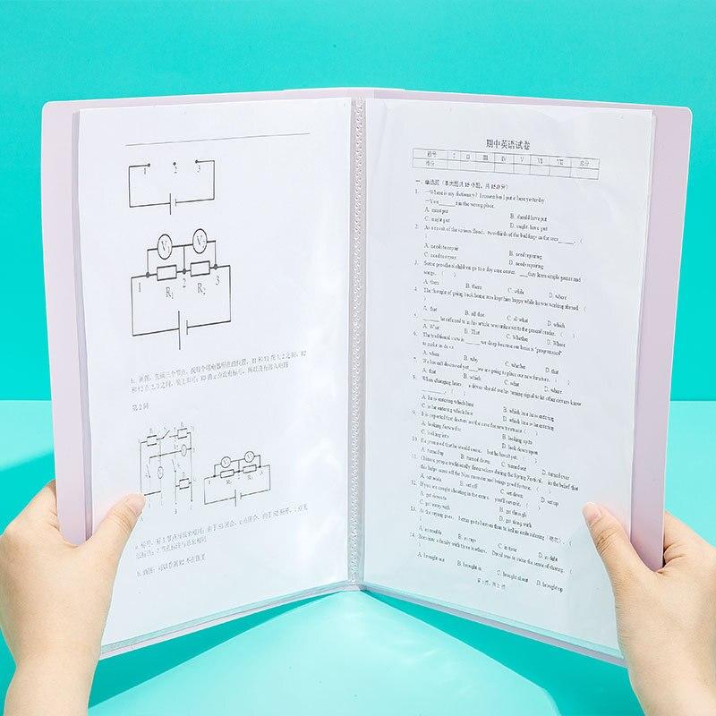 A4 File Folder Data Book 30 Pages Waterproof Booklet School Data Storage Office Management Storage Information Books Protectors