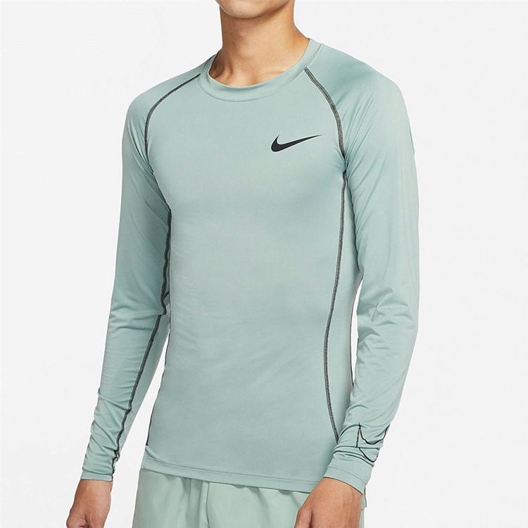 Nike Pro Dri-Fit Sports Casual Crew Neck Long Sleeve T-Shirt Men Tops Green DD1991-357