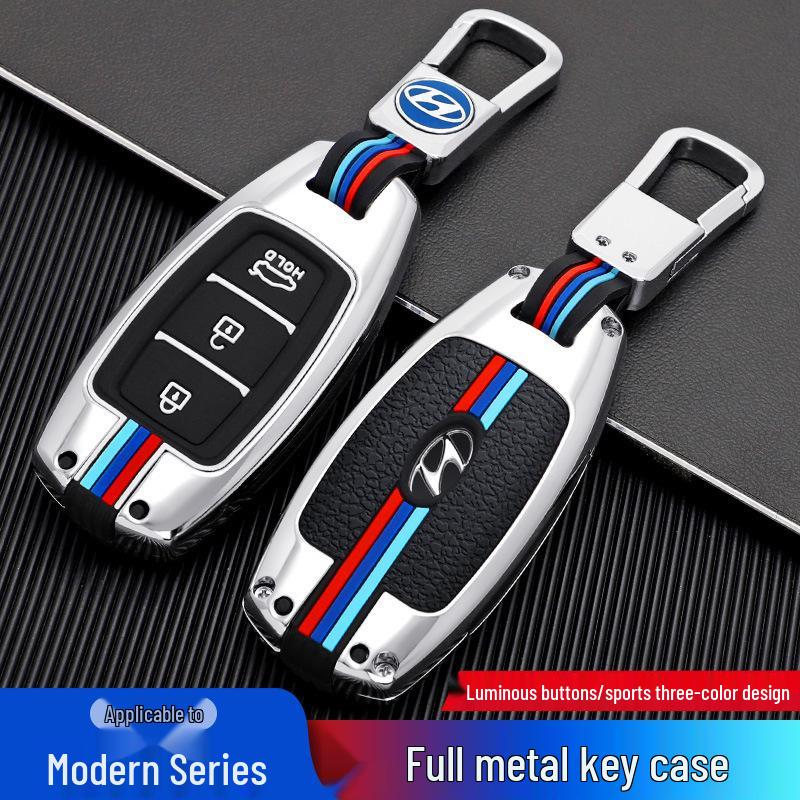 Hyundai ix35 Key Cover for IX25, Mistra, 7th Gen Elantra - Metal Shell Key Bag & Buckle