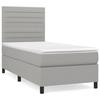 3141817 vidaXL Lit à sommier tapissier et matelas Gris clair 90x190 cm Tissu