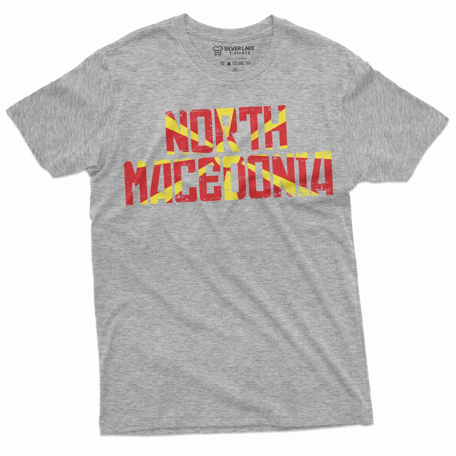 Men s North Macedonia T-shirt Macedonia Country Patriotic Flag Unisex Tshirt XL