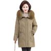 Down Jacket Mother Women's Clothing New Medium and Old Winter Medium and Long Thickened Fox Fur Collar White Duck Down Jacket