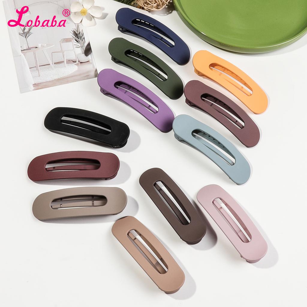 6 PCS Flat Hair Clips for Women, Thick and Small Sizes, Perfect for Thin or Thick Hair, Matte Cute Banana Clips,Neutral Color
