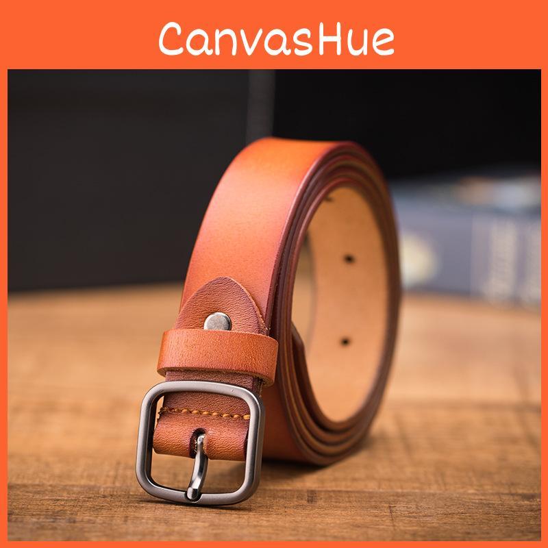 Leather Waist Elegant Belt Women Slim Design Simple Buckle Formal Use Casual