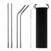 Mixing Color Reusable Metal Drinking Straws 304 Stainless Steel Straw Set with Cleaner Brush Bar Drinkware Party Accessory