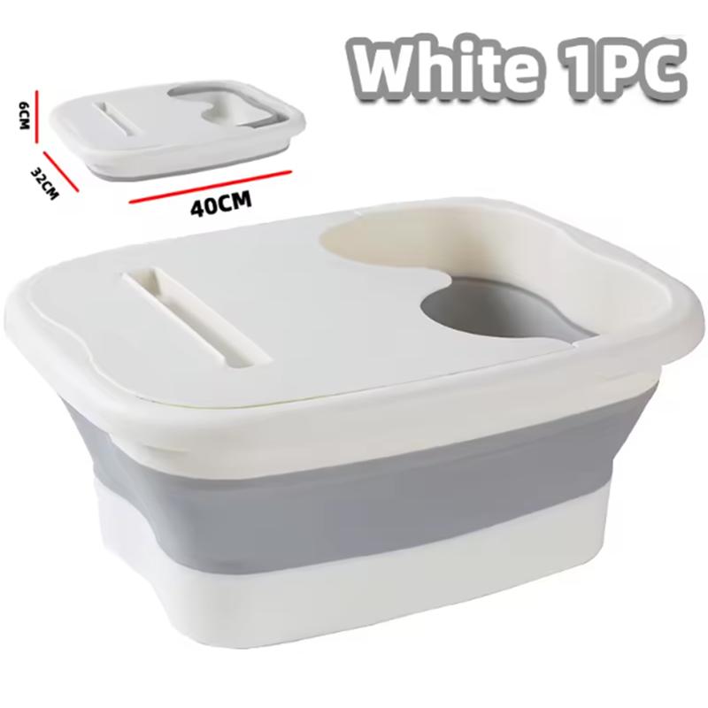 Portable Folding Foot Soak Bathtub 15L/4 Gallon Collapsible Pedicure Soaking Spa Massage Basin Tub With Lid Handle