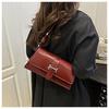French Chic Faux Leather Baguette Bag Trendy Shoulder Armpit Crossbody Purse
