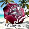 Custom Name Personalized Manly Warringah Sea Eagles Print Umbrella, Auto Open Close, 8‑Rib Sturdy Frame, Commute Camping Hiking Use, Birthday Gift