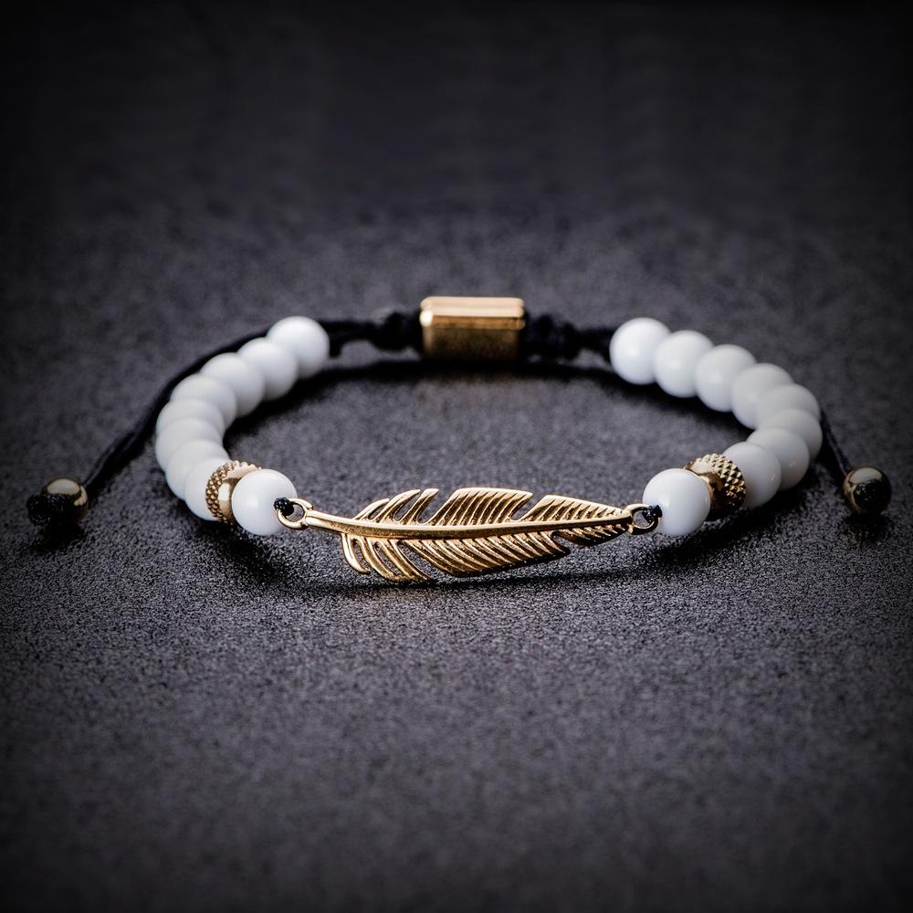 2026 White Bead Crown Bracelet Set Epoxy Roman Numeral Bracelet Set