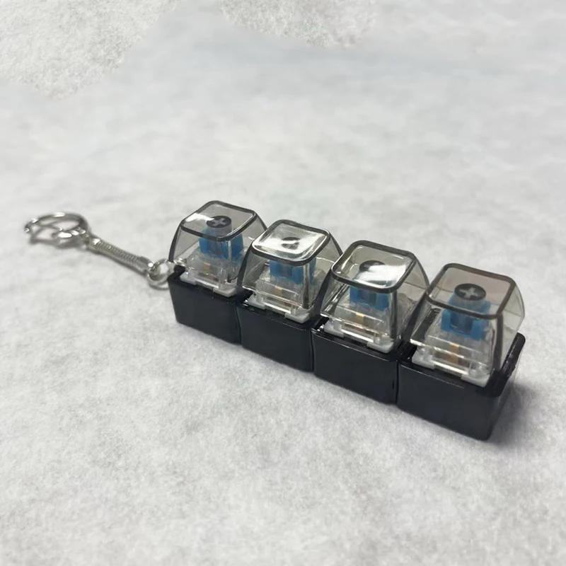 Nové 4 klávesy Pískací hračka Klíče Tlačítko DIY Klávesnice Fidget Klíčenka Úleva od stresu Krácení času Klikací hračka Pro dospělé