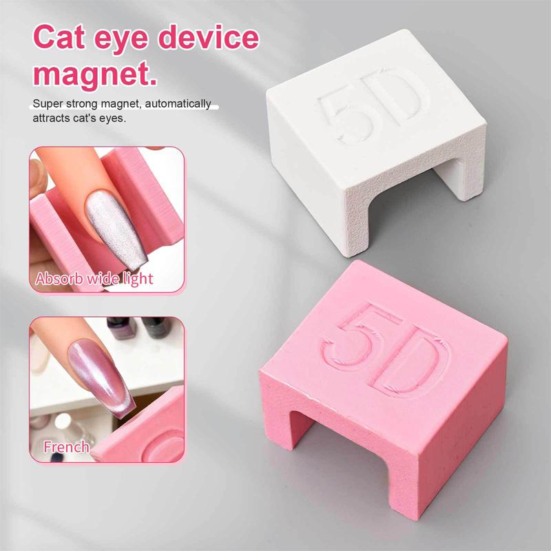 Nagelkunst Magnetischer Stift Weiß Rosa Nagelkunst 5D Automatischer Magnet Geeignet für DIY Katzenaugen Gel-Nagellack Maniküre-Werkzeuge
