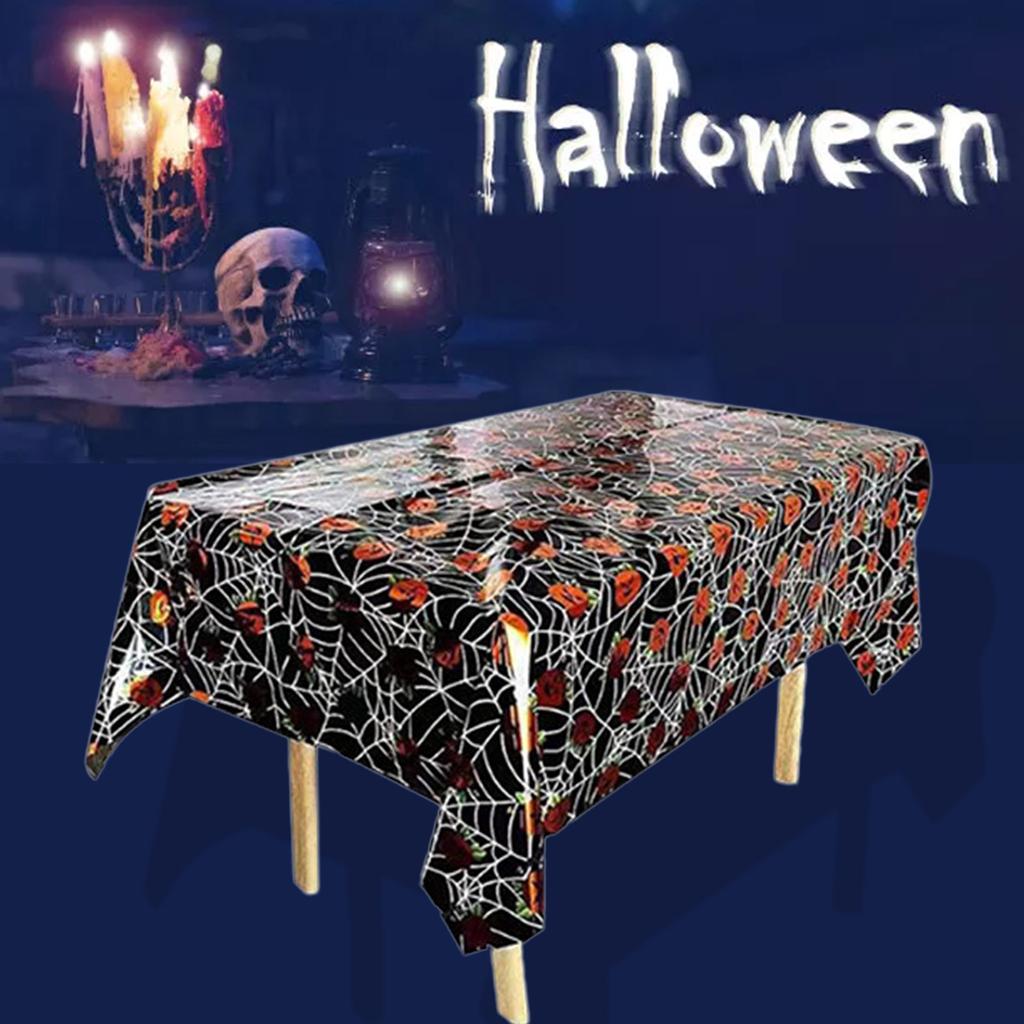 Halloween Table Cloth Skeleton Black Castle Ornament Desktop Decor for Home Dining Room Bar Decor Accessory