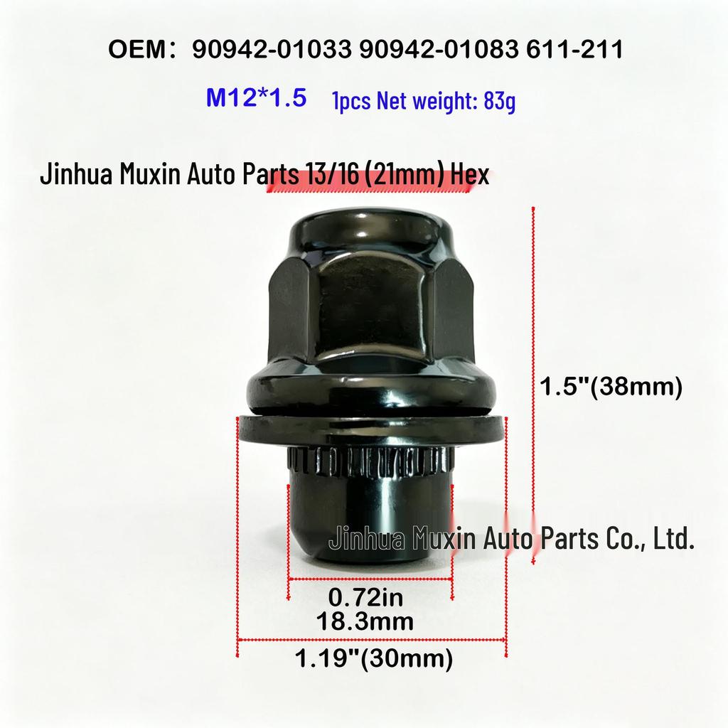 24-Piece Tire Lug Nut Cap Set Compatible with Toyota Series