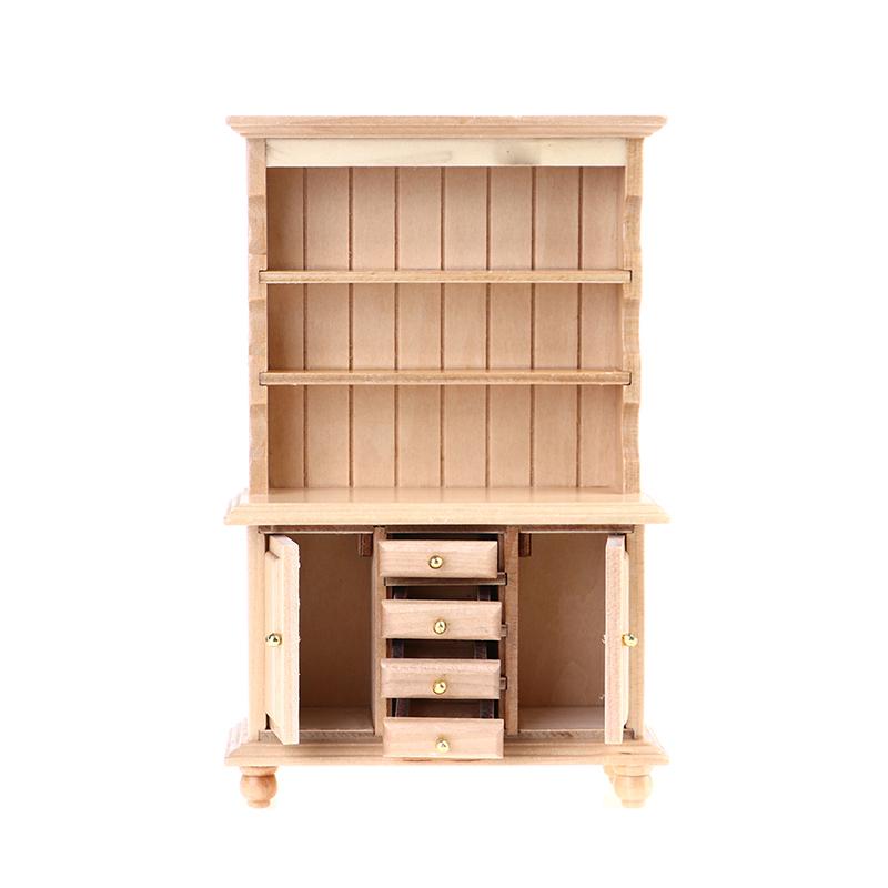 1:12 Dollhouse Miniature Wood Display Cupboard Shelf Cabinet Decoration Painted