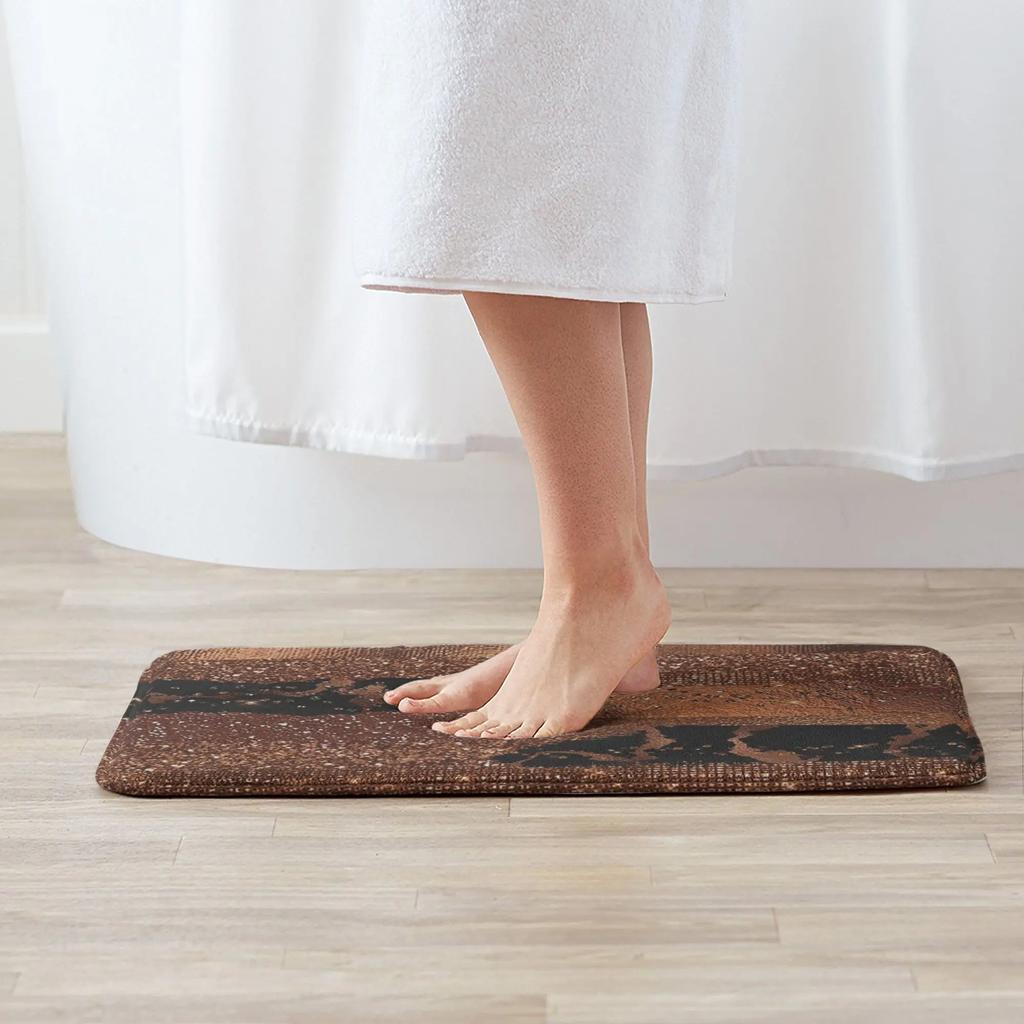 Dark Faux Copper Glamour Non-slip Doormat Floor Mat Sand Scraping Carpet Rug for Kitchen Entrance Home Bedroom Footpad Mats