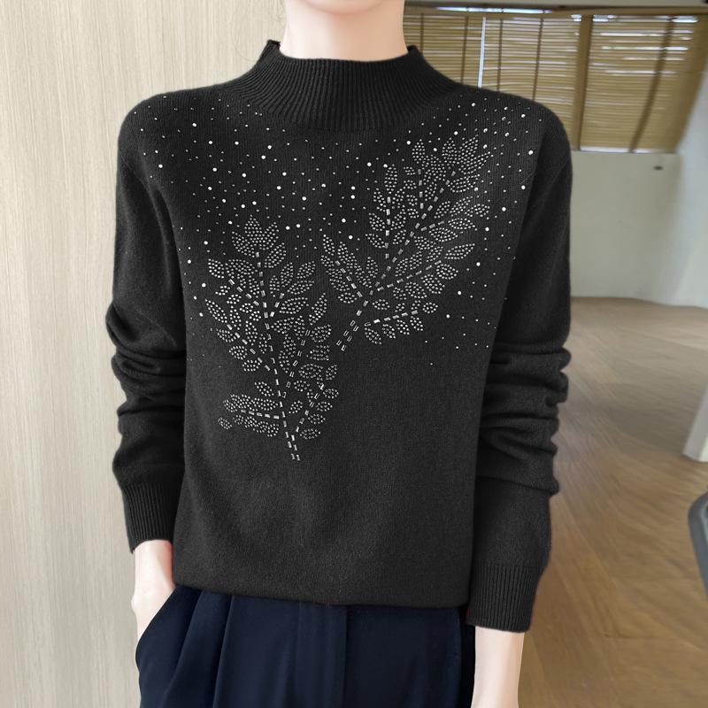 Casual Autumn and Winter Pullover Sweater Women's Round Neck Knitted Slim Bottoming Shirt