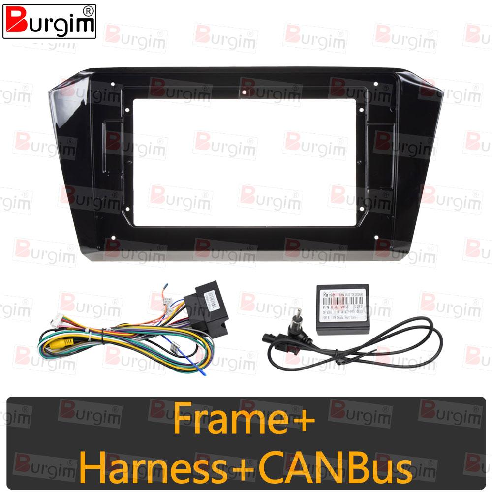 Car Radio Fascia Frame For Volkswagen VW Passat B8 Arteon 2014- 10 Inch 2DIN Stereo Panel Harness Power Cable Adapter Canbus