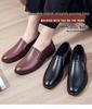 Men's Black Leather Slip-On Loafers - Business Casual & Formal, Soft Sole Non-Slip for Middle-Aged and Elderly.