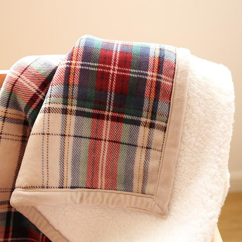 Nordic Double-Layer Fleece Blanket Thick Warm Winter Coral Velvet Throw Sofa Bed Nap