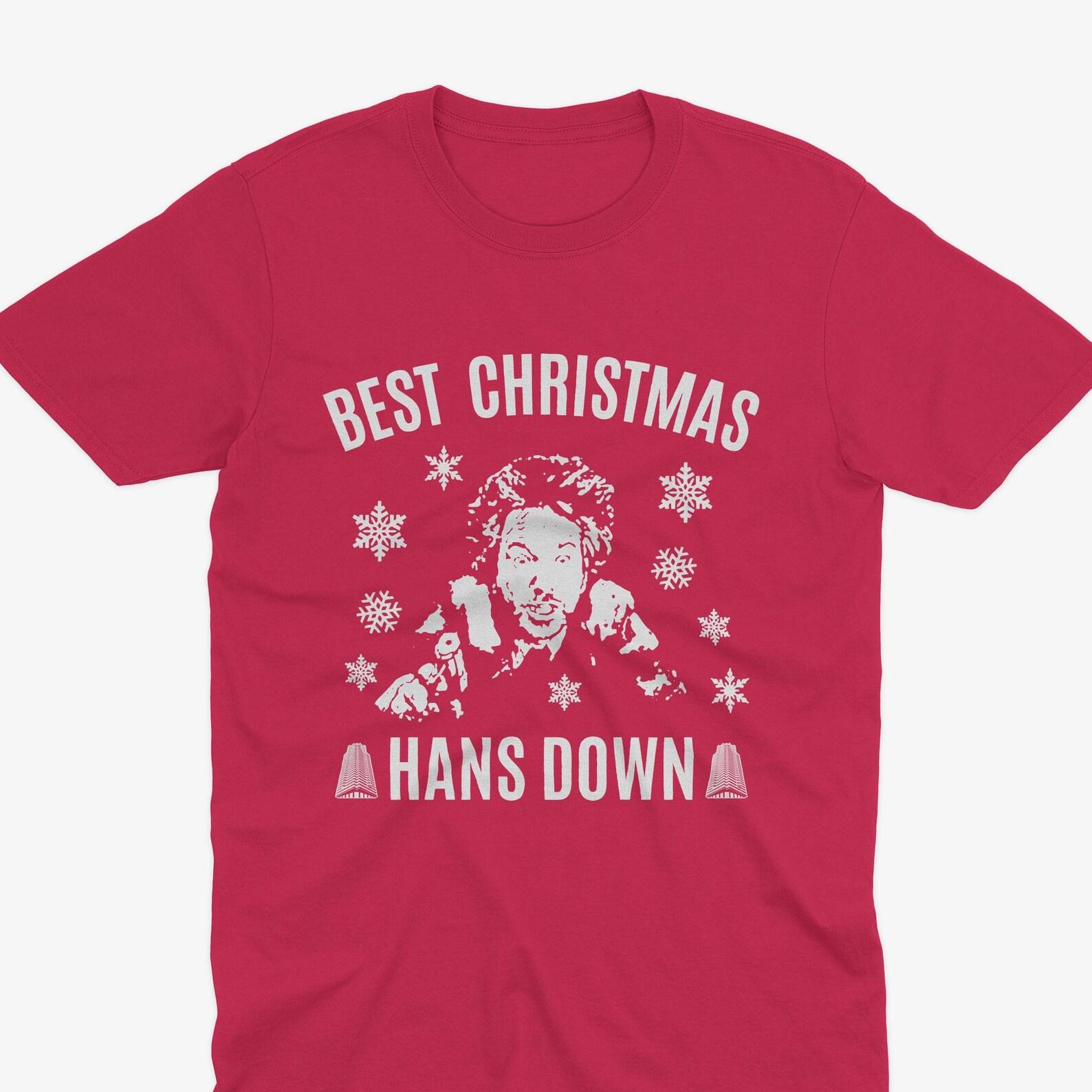 Best Christmas Hans Down T-Shirt - Funny Die Hard Inspired Gift Nakatomi Plaza T-Shirt, Die Hard Hans Gruber T-Shirt, Christmas T-Shirt 2XL