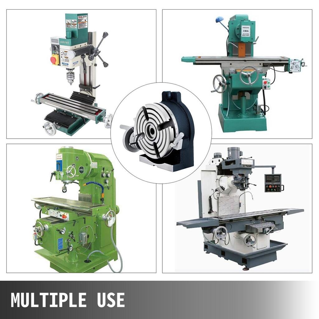 150mm/5.9In Vertical & Horizontal Rotary Table, 150MM Dividing Head Round Rotary Working Table Milling Machine Index System Adjustable Screw 5.9 Inch