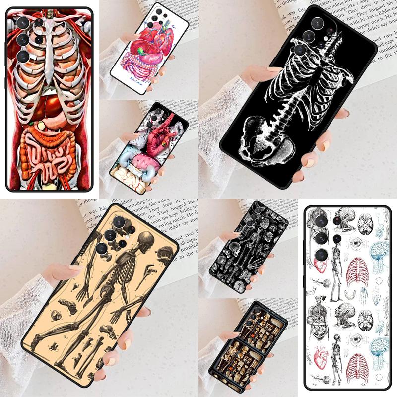 Radiological Human Organs Skeleton Cell Phone Case for Samsung Galaxy S26 Ultra S25 S24 S23 S22 S21 S20 Note10 Cover