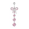 Bobisty14G Belly Button Bars for Women Surgical Steel Belly Bar CZ Butterfly Snake Clicker Navel Ring Body Piercing Jewellery